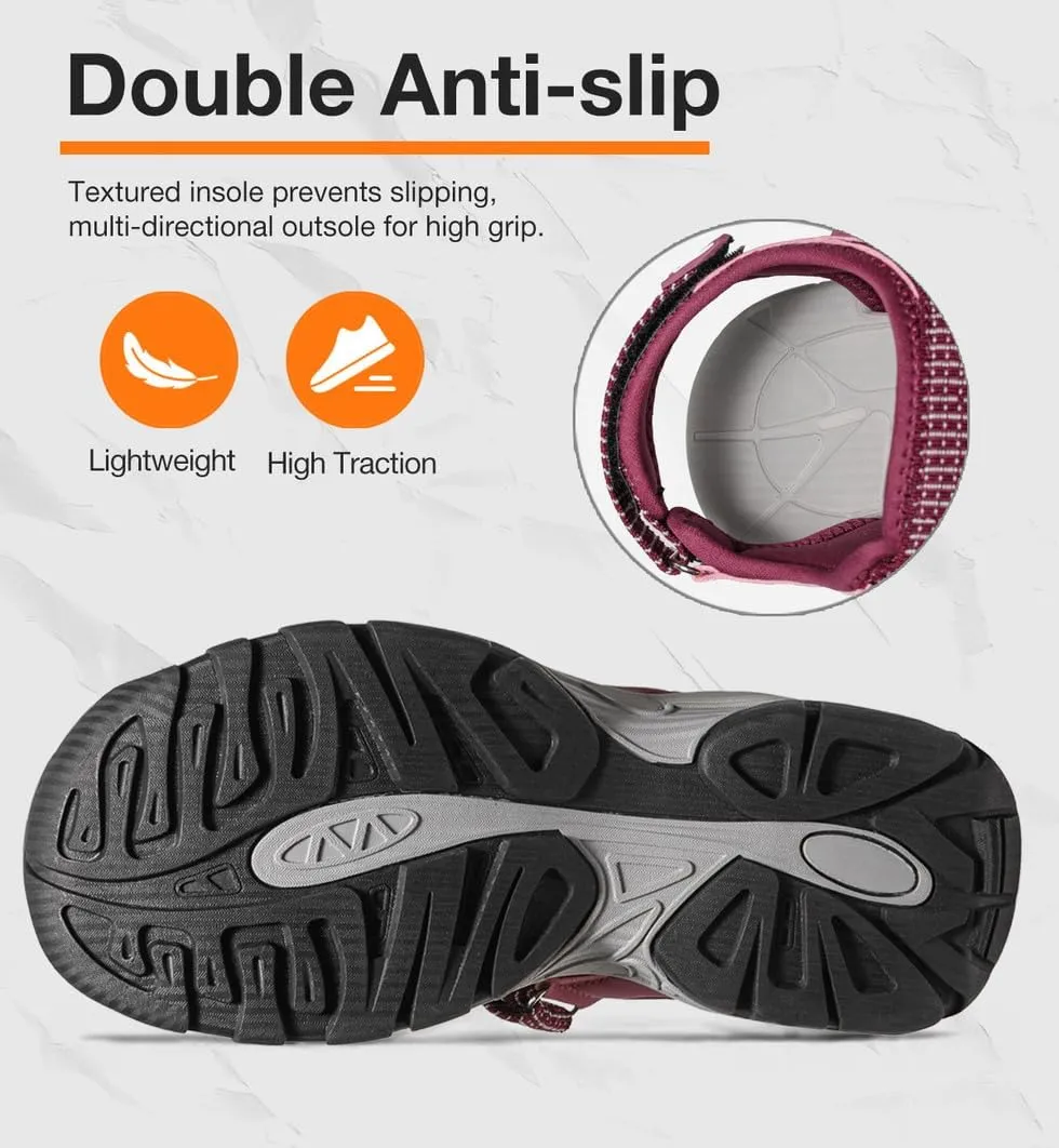 CAMEL CROWN Women's Hiking Sandals Waterproof Closed Toe Water Sandals Comfort Adjustable Athletic Outdoor Sandals for Summer Beach Hiker Trekking Camping