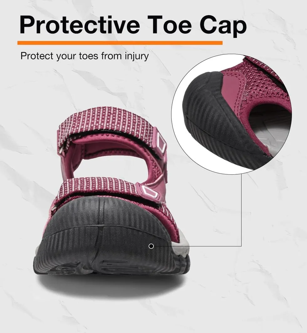 CAMEL CROWN Women's Hiking Sandals Waterproof Closed Toe Water Sandals Comfort Adjustable Athletic Outdoor Sandals for Summer Beach Hiker Trekking Camping
