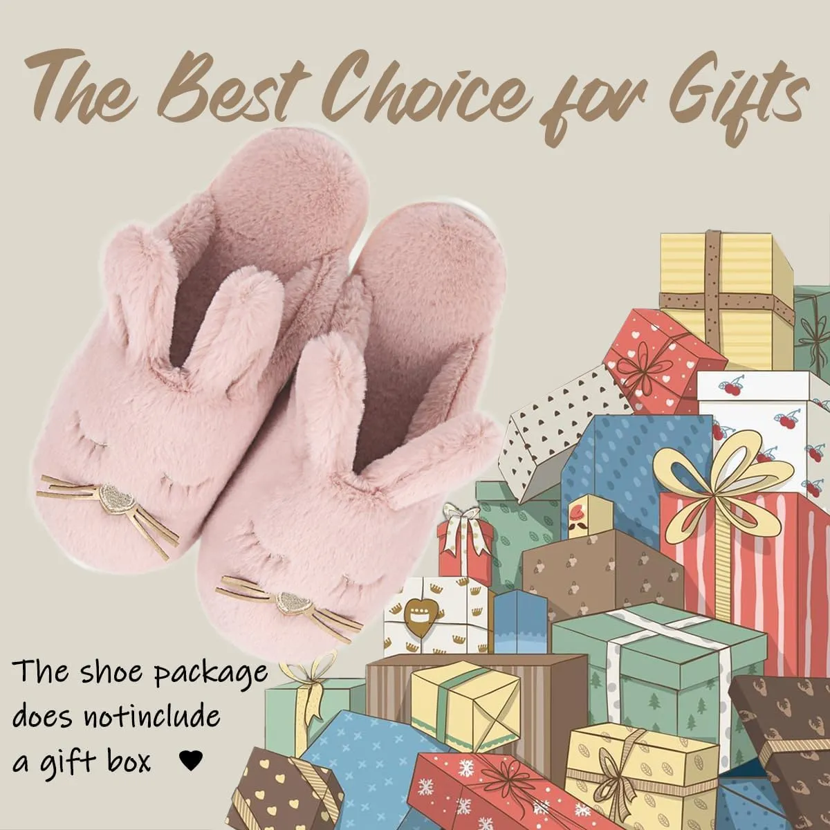 Caramella Bubble Bunny Slippers for Women Fuzzy Cute Animal Memory Foam House Rabbit Slippers Indoor Outdoor