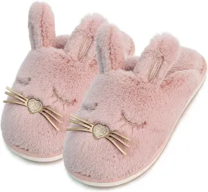 Caramella Bubble Bunny Slippers for Women Fuzzy Cute Animal Memory Foam House Rabbit Slippers Indoor Outdoor