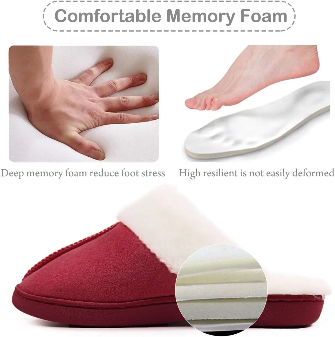 Caramella Bubble Women Slippers House Shoes : Fuzzy Fur Memory Foam Non Slip Slipper - Indoor Outdoor Ladies Maternity Home Slide