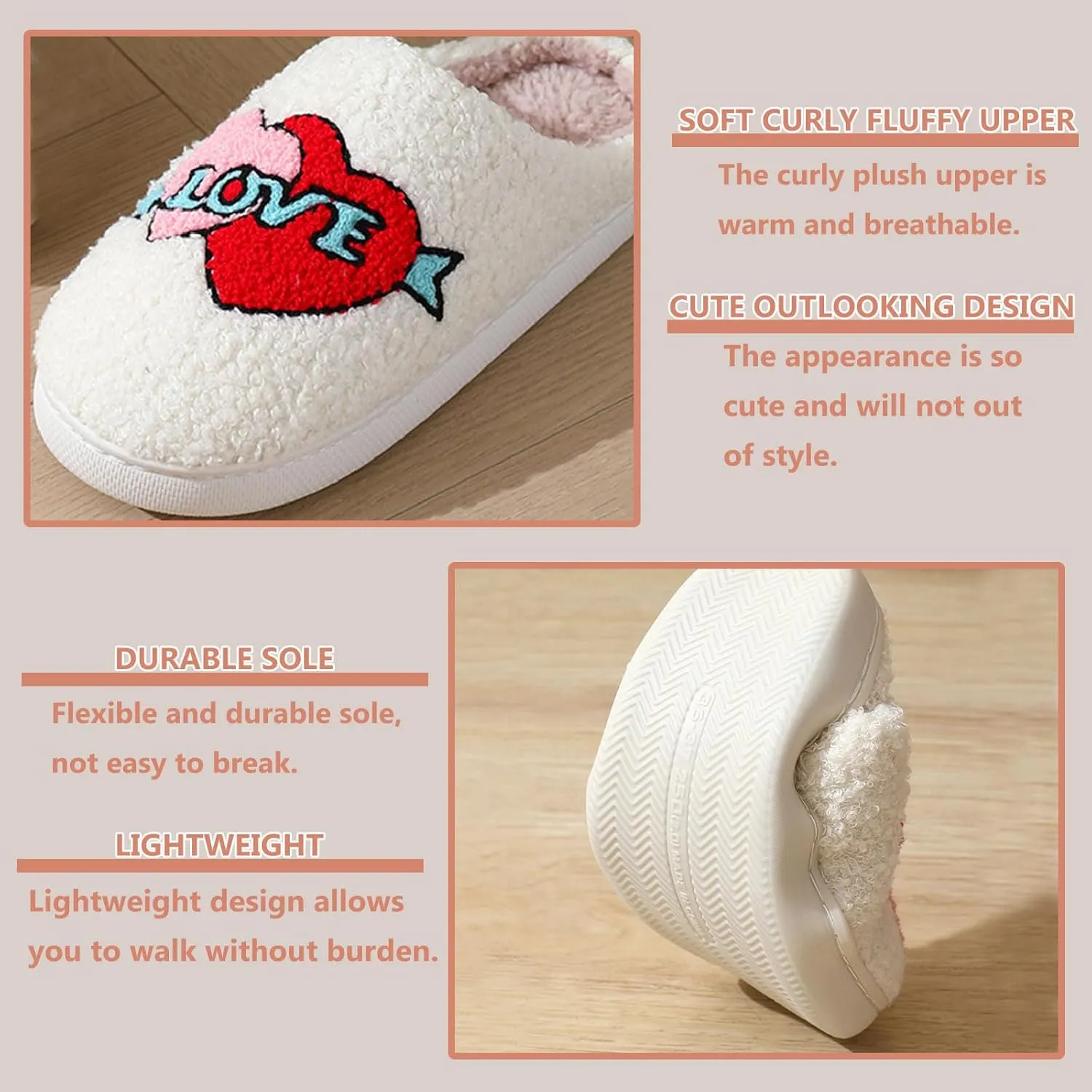 Cartoon Slippers for Womens Mens Cute Cozy Plush Warm Slip-on House Shoes for Indoor and Outdoor Meet Me at Midnight Strawberry Mushroom Evil Eyes Love Heart Slippers