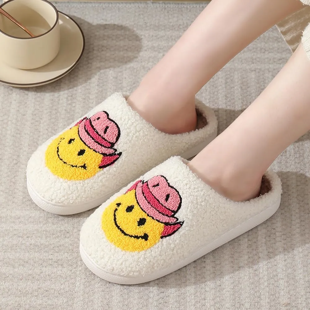 Cartoon Slippers for Womens Mens Cute Cozy Plush Warm Slip-on House Shoes for Indoor and Outdoor Meet Me at Midnight Strawberry Mushroom Evil Eyes Love Heart Slippers
