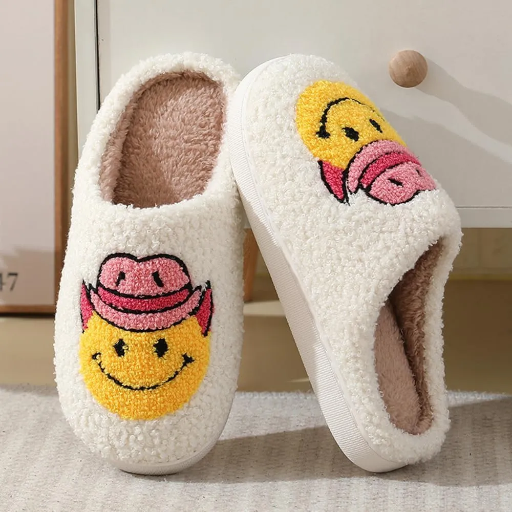 Cartoon Slippers for Womens Mens Cute Cozy Plush Warm Slip-on House Shoes for Indoor and Outdoor Meet Me at Midnight Strawberry Mushroom Evil Eyes Love Heart Slippers