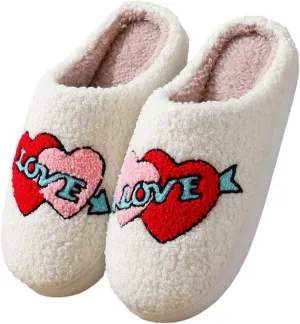 Cartoon Slippers for Womens Mens Cute Cozy Plush Warm Slip-on House Shoes for Indoor and Outdoor Meet Me at Midnight Strawberry Mushroom Evil Eyes Love Heart Slippers