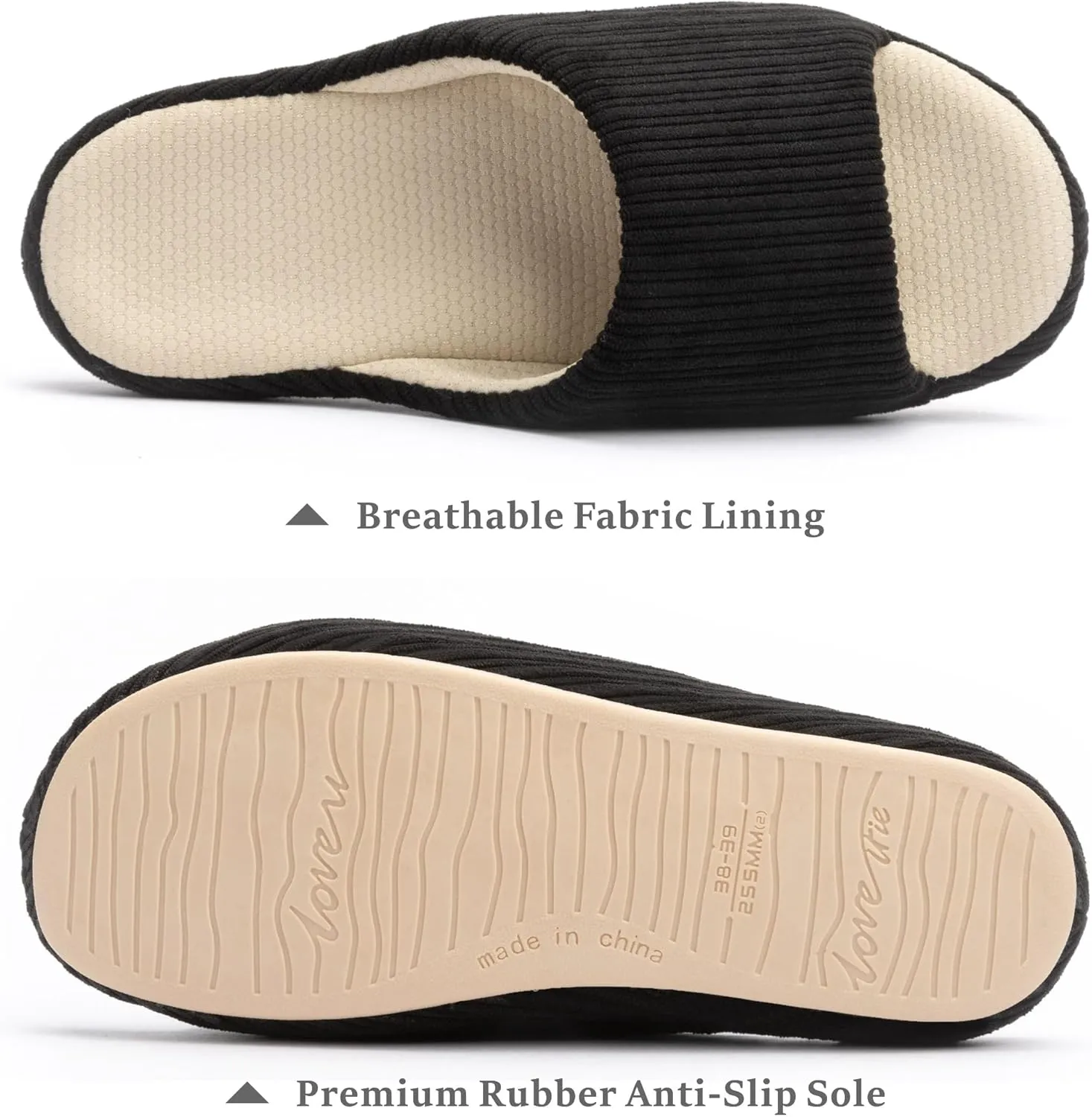 Chantomoo Womens Slipper Memory Foam Slippers Comfy House Slippers Rubber Sole Bedroom Cozy Indoor Outdoor Home Slipper Slides