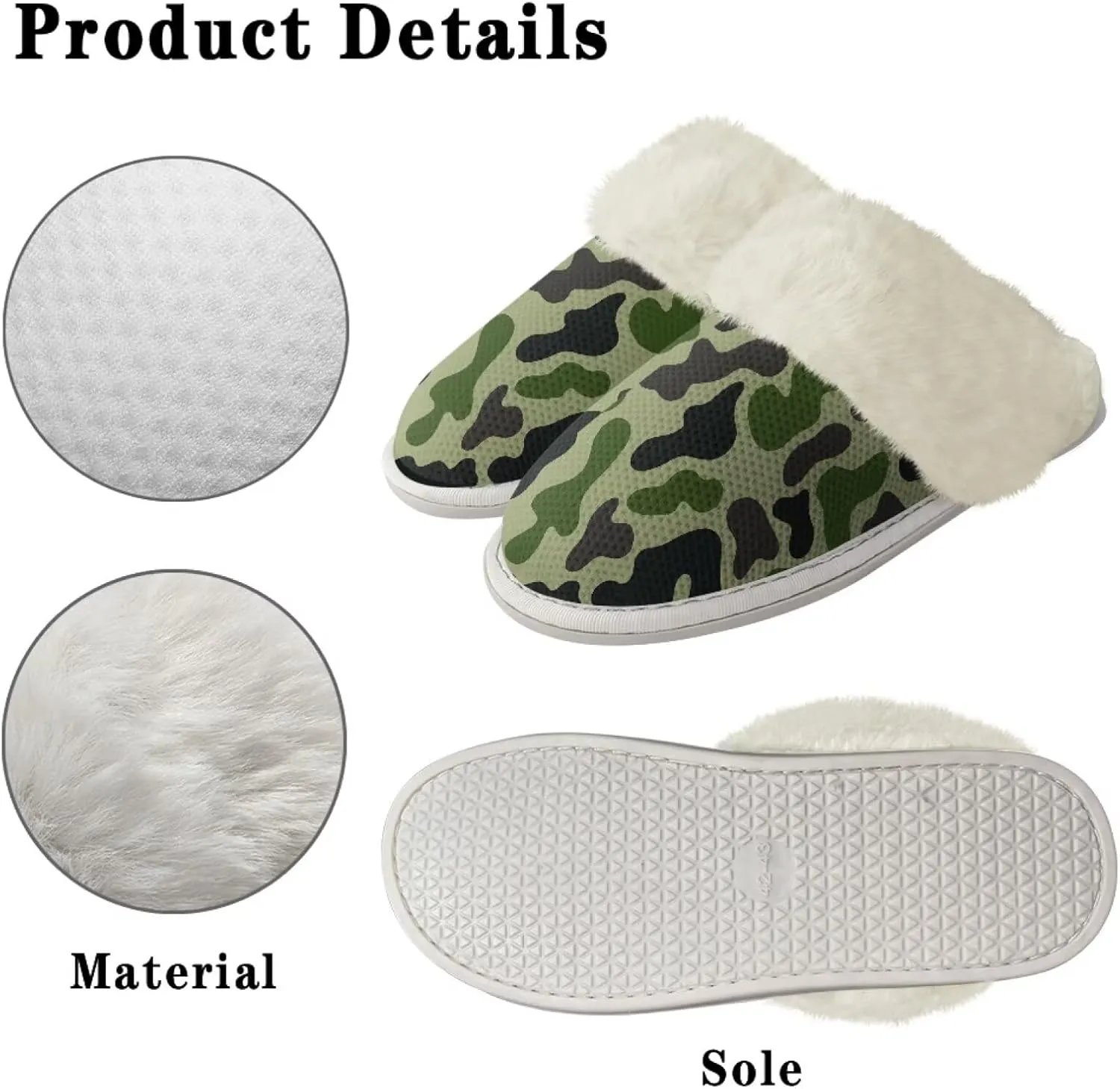 chaqlin Fuzzy Plush Slipper with Fur Edge Unisex's Bedroom House Cozy Soft Memory Foam Slippers Winter Warm Anti Slip Thick Sole Slippers Casual Outdoor Indoor