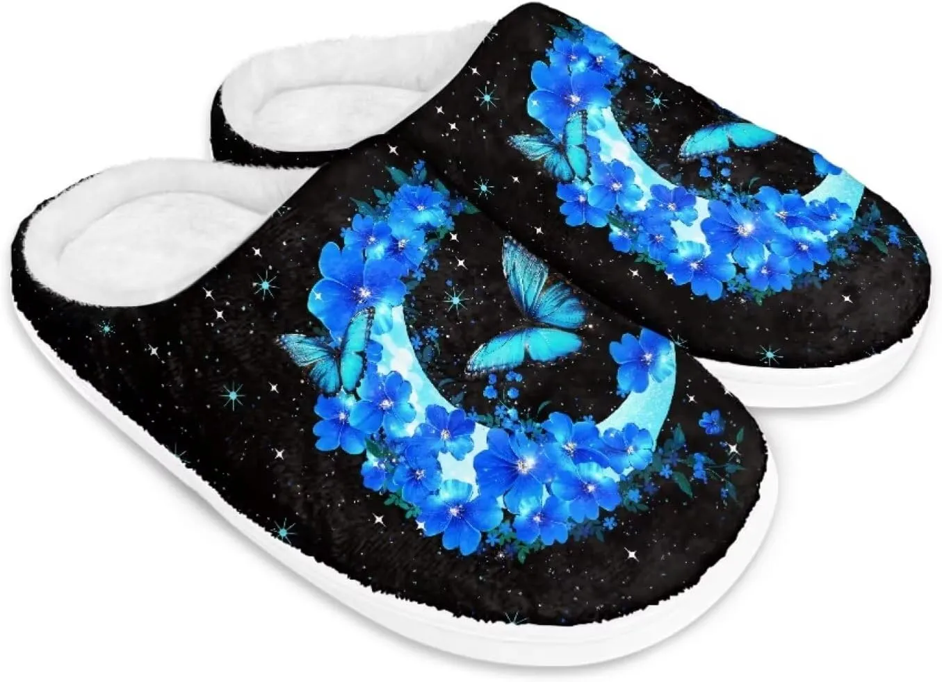 chaqlin House Slipper Universe Fuzzy Sandals for Men Women Furry Bedroom Anti Skid Thick Sole Slippers Casual Outdoor Shoes