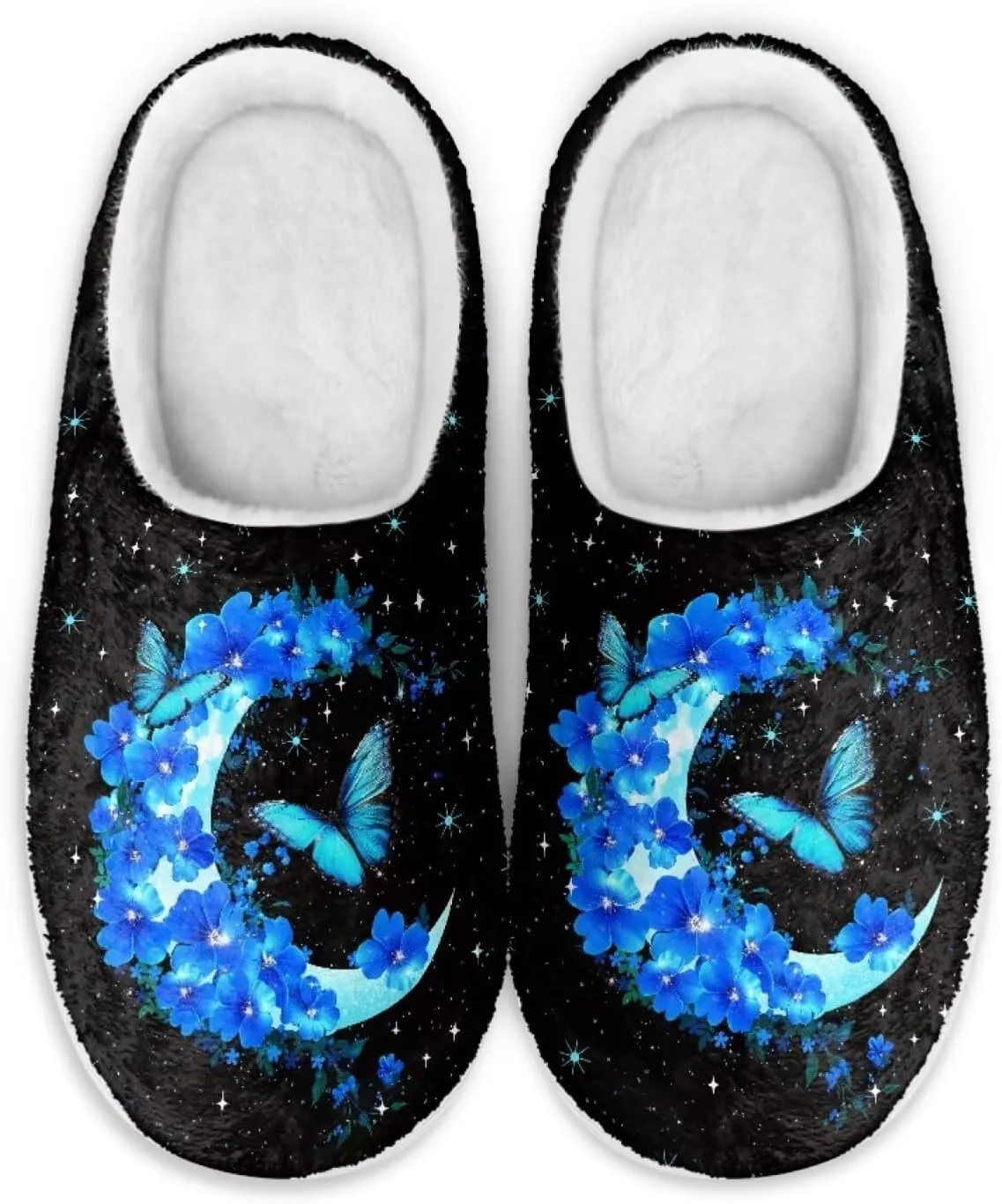 chaqlin House Slipper Universe Fuzzy Sandals for Men Women Furry Bedroom Anti Skid Thick Sole Slippers Casual Outdoor Shoes