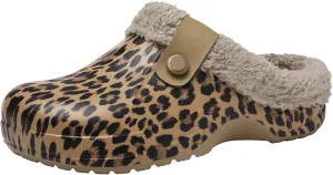 ChayChax Women and Men Fur Lined Clogs Memory Foam Warm Fuzzy Slippers Winter Waterproof Indoor Outdoor Slipper