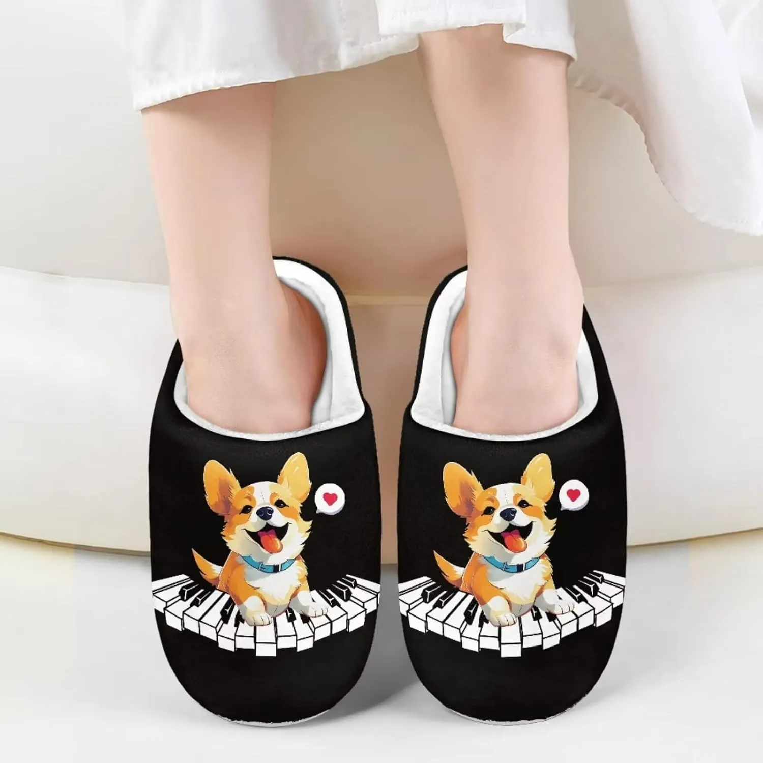 Child Plush Slip on House Slipper Plush Cozy Warm Slippers with Memory Foam