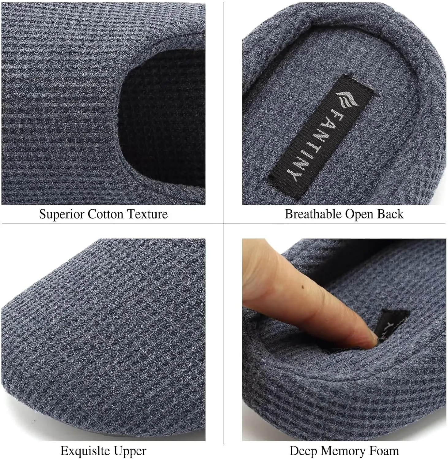 CIOR Unisex Men's Women's Memory Foam Slippers Comfort Cotton-blend Closed Toe House Shoes Indoor Scuff