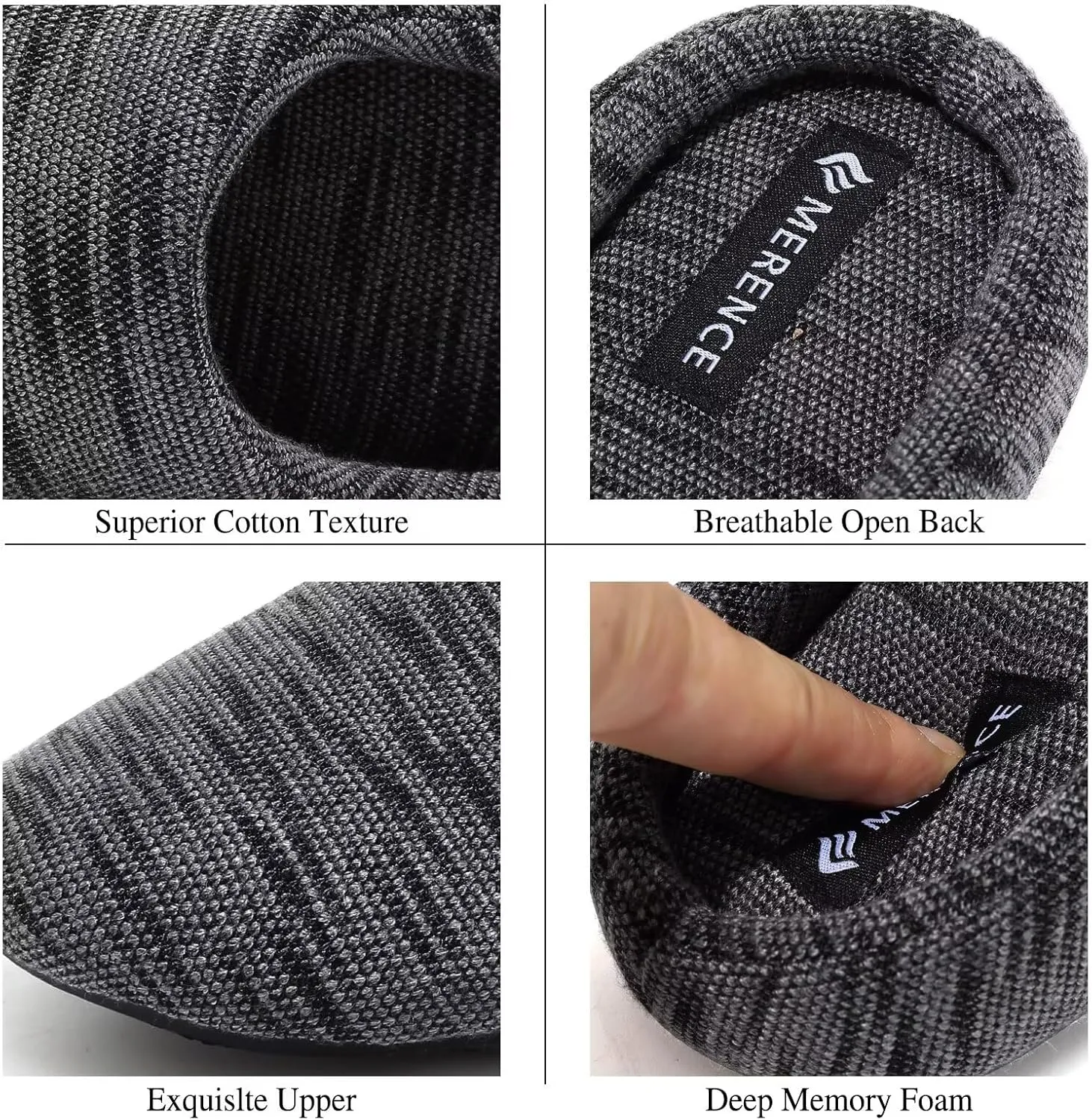 CIOR Unisex Men's Women's Memory Foam Slippers Comfort Cotton-blend Closed Toe House Shoes Indoor Scuff