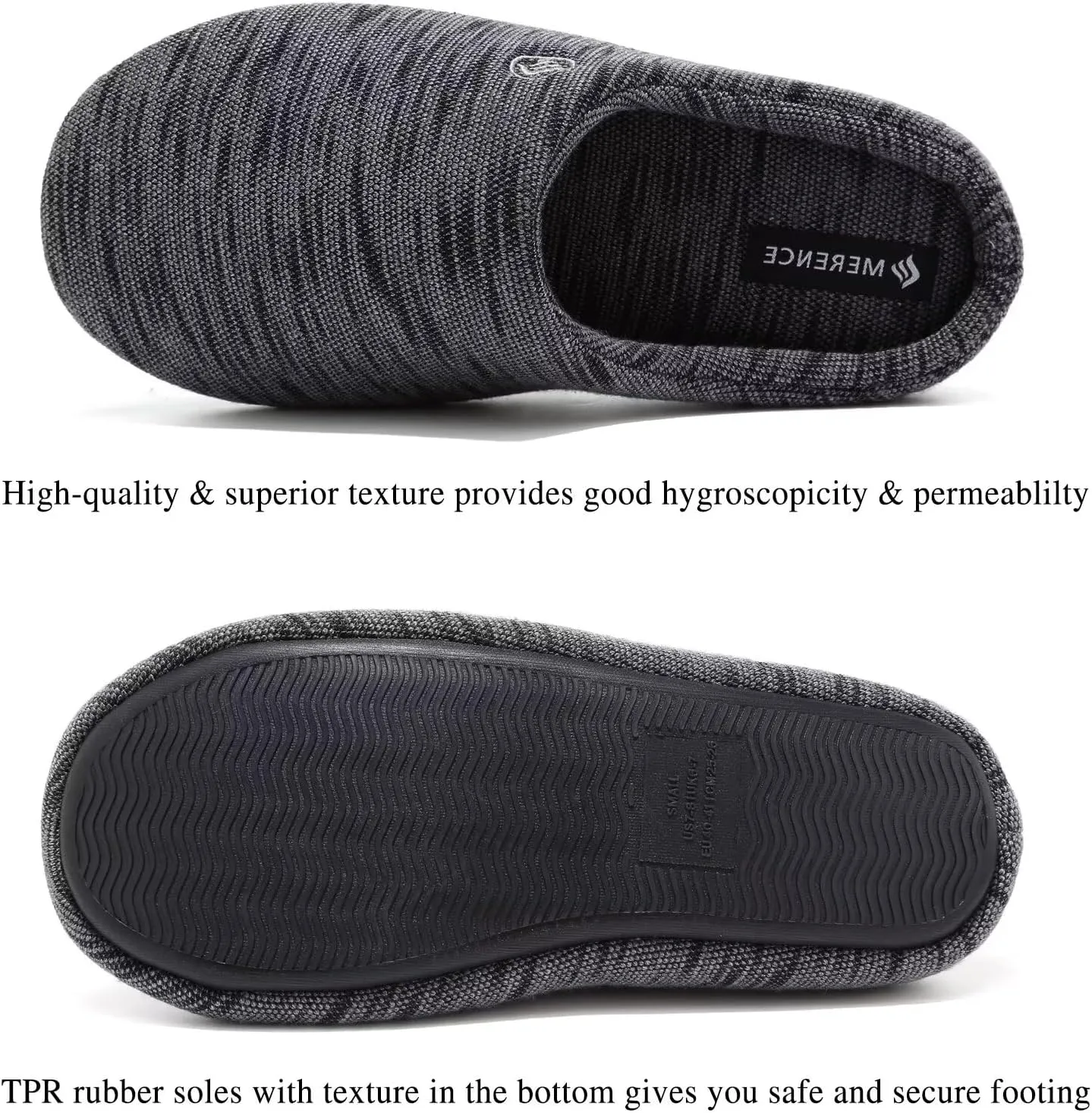 CIOR Unisex Men's Women's Memory Foam Slippers Comfort Cotton-blend Closed Toe House Shoes Indoor Scuff
