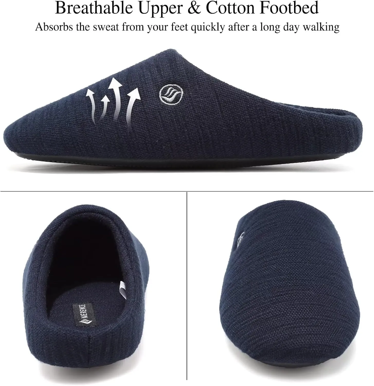 CIOR Unisex Men's Women's Memory Foam Slippers Comfort Cotton-blend Closed Toe House Shoes Indoor Scuff
