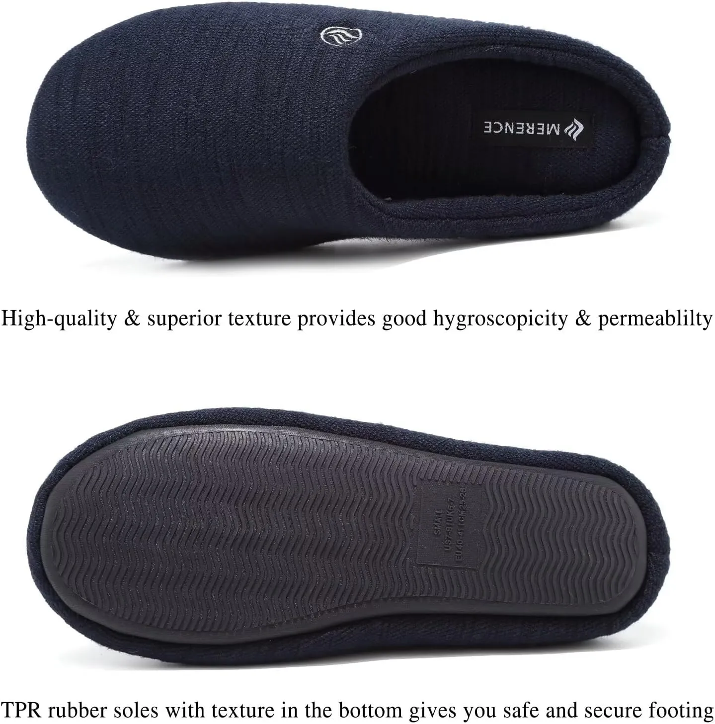 CIOR Unisex Men's Women's Memory Foam Slippers Comfort Cotton-blend Closed Toe House Shoes Indoor Scuff