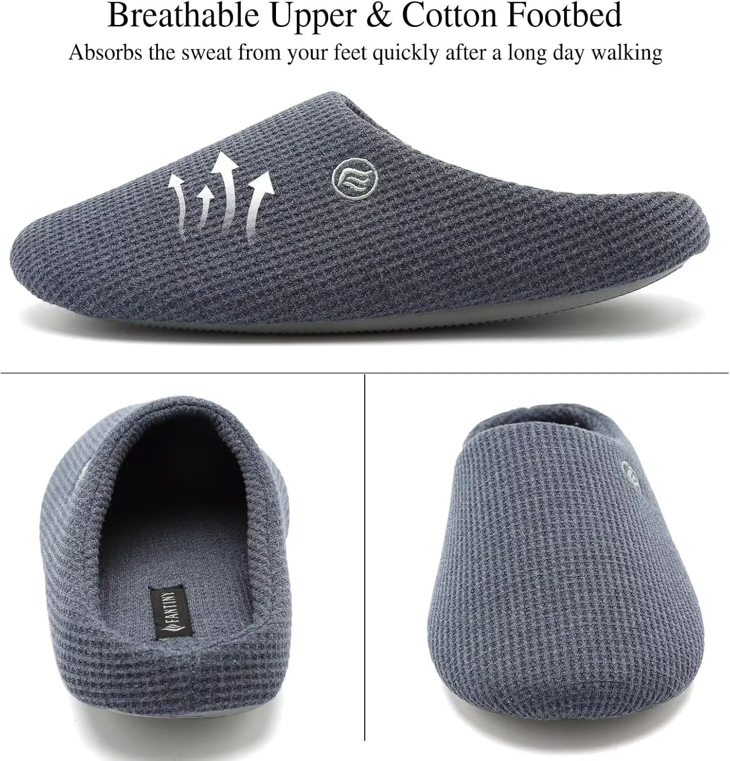 CIOR Unisex Men's Women's Memory Foam Slippers Comfort Cotton-blend Closed Toe House Shoes Indoor Scuff