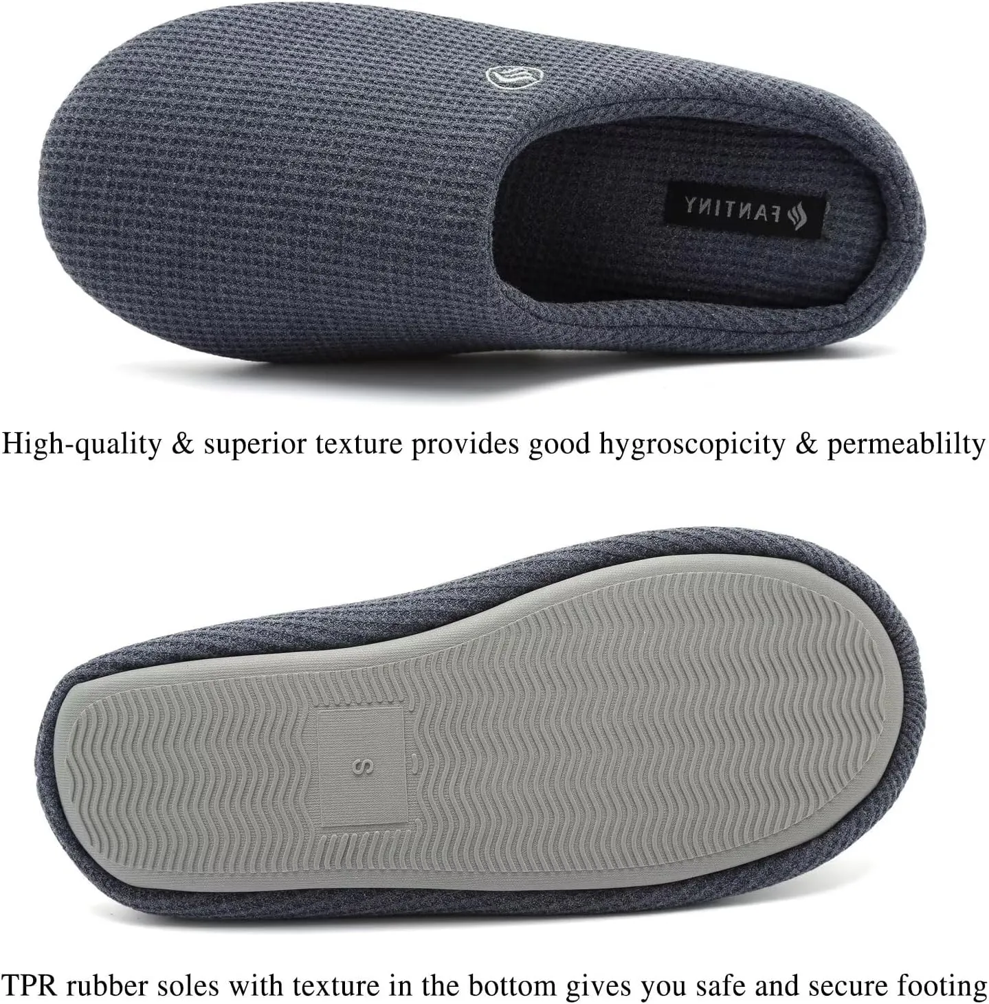 CIOR Unisex Men's Women's Memory Foam Slippers Comfort Cotton-blend Closed Toe House Shoes Indoor Scuff