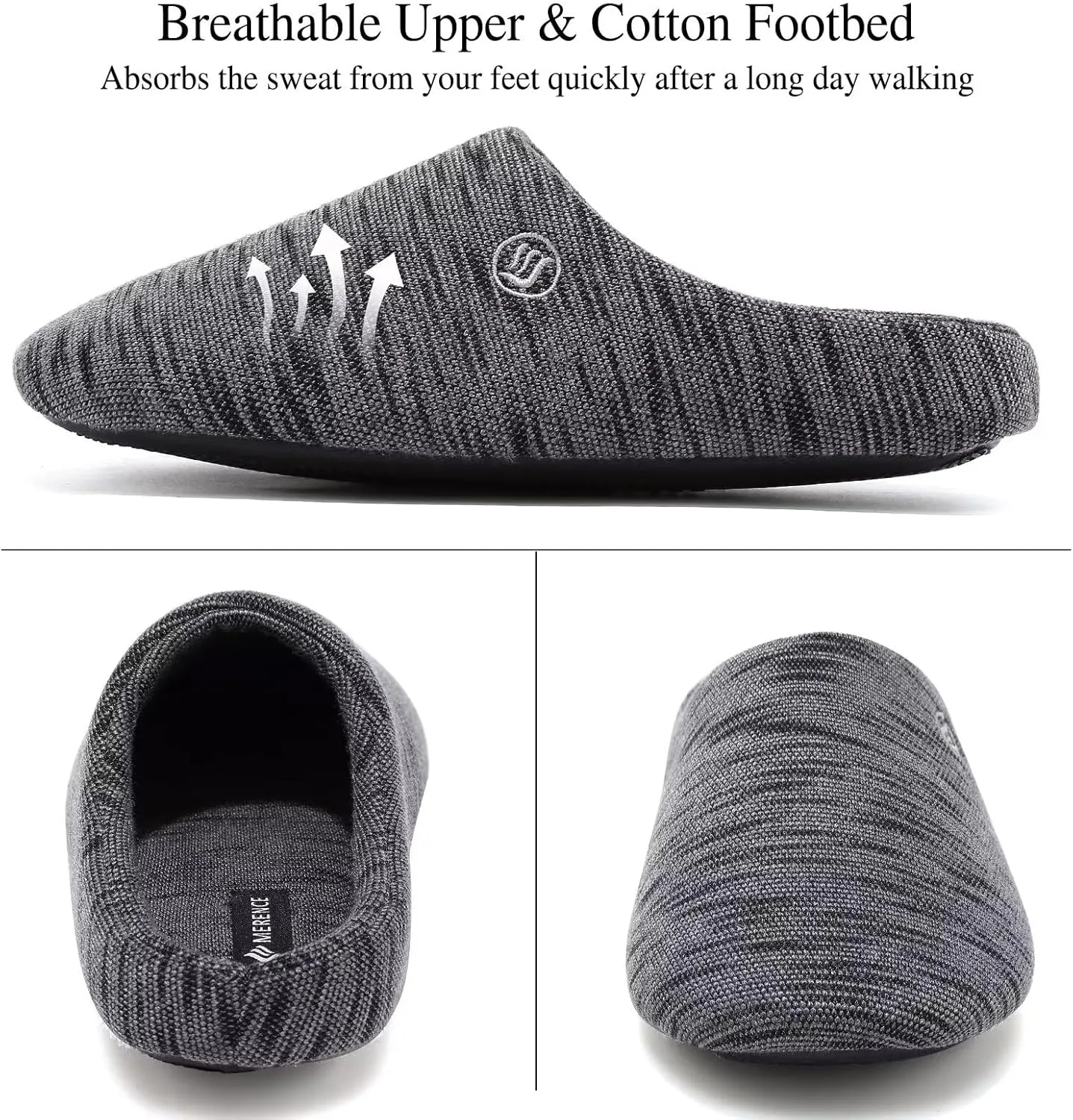 CIOR Unisex Men's Women's Memory Foam Slippers Comfort Cotton-blend Closed Toe House Shoes Indoor Scuff