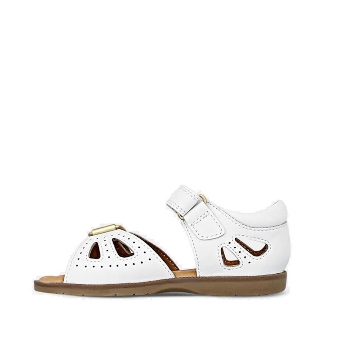 Clarks - Carrie White Leather Girls Sandal