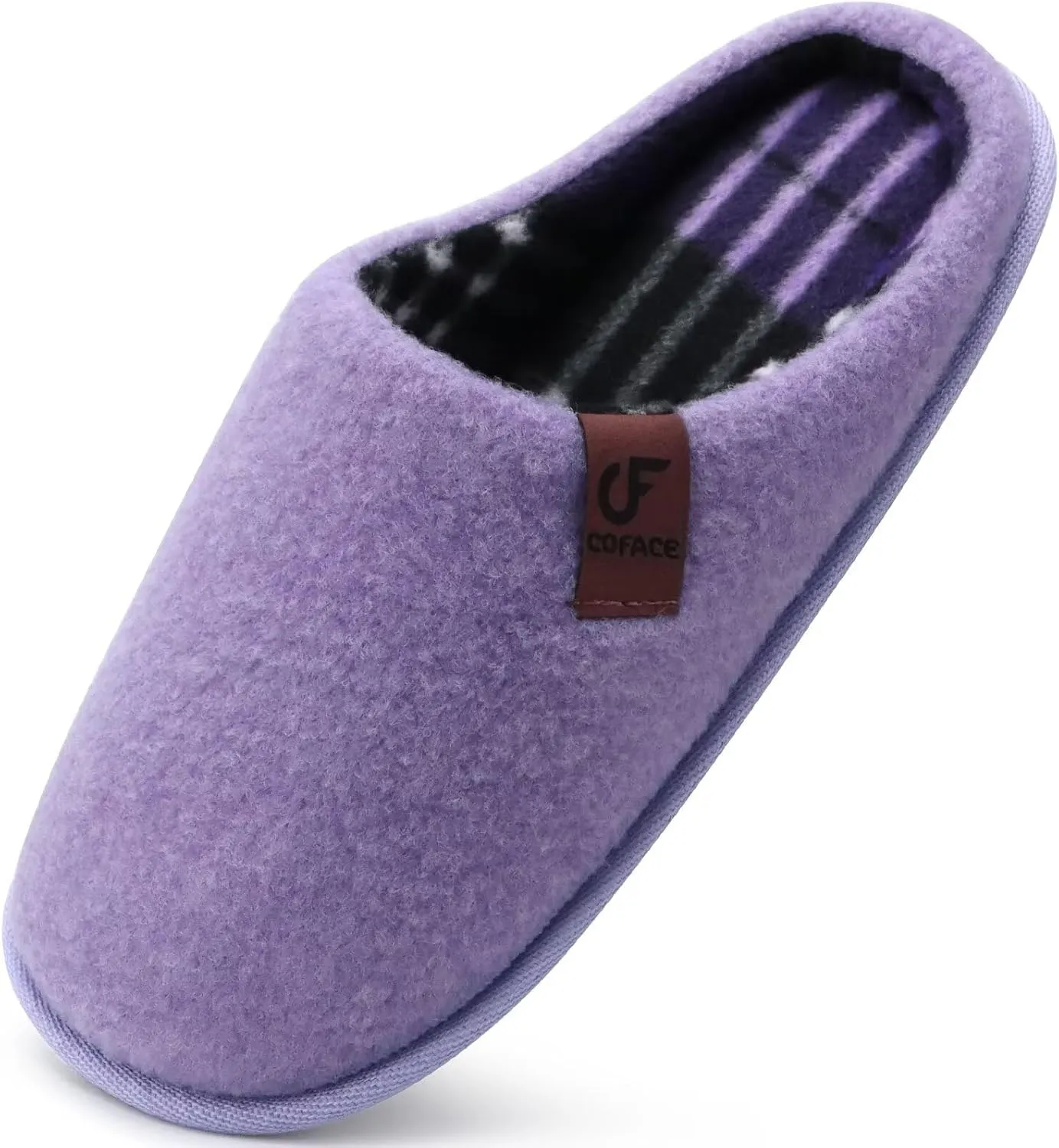 COFACE Unisex Mens Womens Cozy Memory Foam Scuff Slippers Casual Slip On Warm House Shoes Indoor/Outdoor Felt Sandal Slippers With Arch Support Rubber Sole Size 4-15