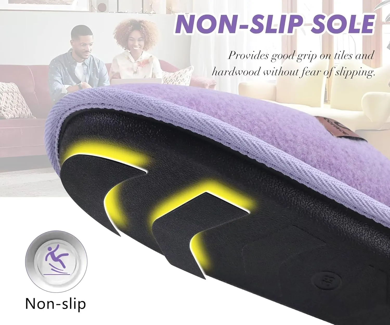 COFACE Unisex Mens Womens Cozy Memory Foam Scuff Slippers Casual Slip On Warm House Shoes Indoor/Outdoor Felt Sandal Slippers With Arch Support Rubber Sole Size 4-15