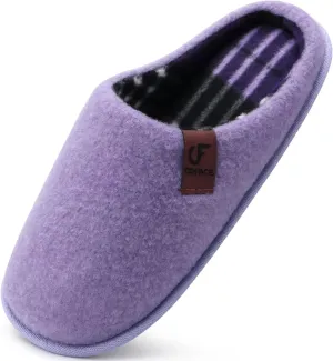 COFACE Unisex Mens Womens Cozy Memory Foam Scuff Slippers Casual Slip On Warm House Shoes Indoor/Outdoor Felt Sandal Slippers With Arch Support Rubber Sole Size 4-15