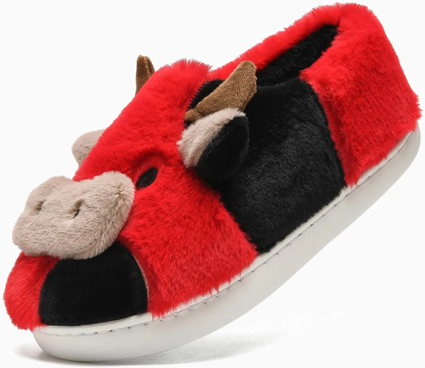Cow Slippers for Women and Men, Fluffy Cute Cozy Cartoon Cow Cotton House Slipper Womens Milky Cows Animal Preppy Funny Furry Kawaii Bedroom Pillow Cloud Slippers for Women Indoor and Outdoor
