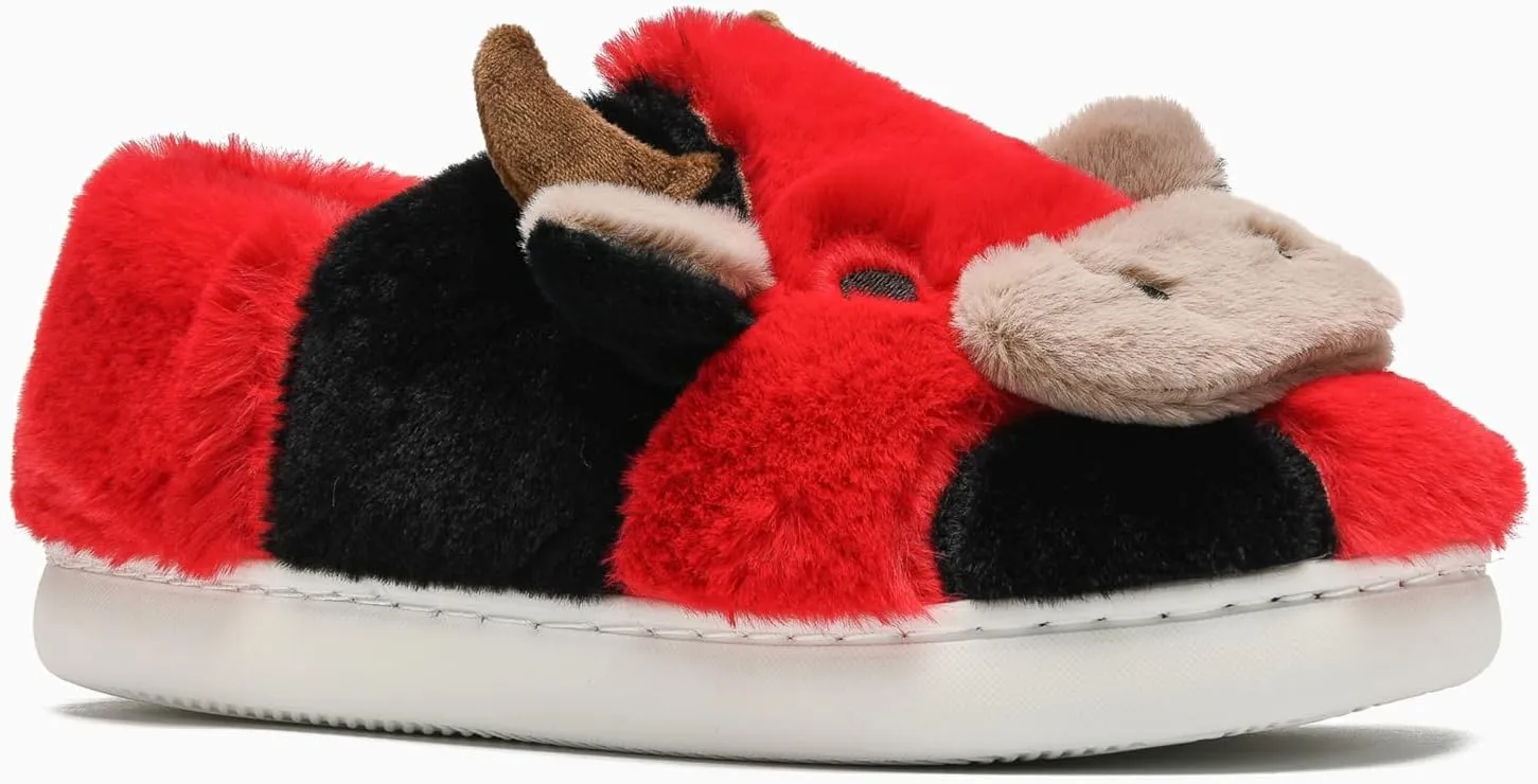Cow Slippers for Women and Men, Fluffy Cute Cozy Cartoon Cow Cotton House Slipper Womens Milky Cows Animal Preppy Funny Furry Kawaii Bedroom Pillow Cloud Slippers for Women Indoor and Outdoor