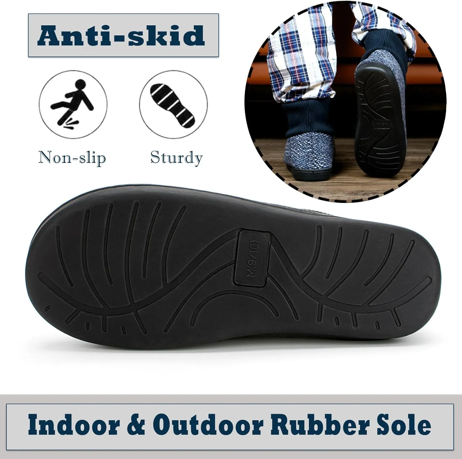 Cozylook Mens Slipper Socks Fleece Lined Non-slip Soles, Winter Soft Thick Cozy Home Boots, Warm Fuzzy House Shoes Indoor