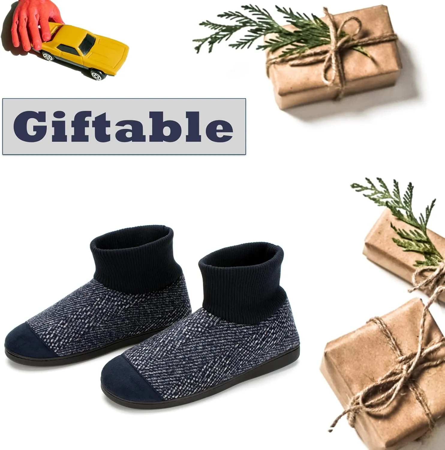 Cozylook Mens Slipper Socks Fleece Lined Non-slip Soles, Winter Soft Thick Cozy Home Boots, Warm Fuzzy House Shoes Indoor