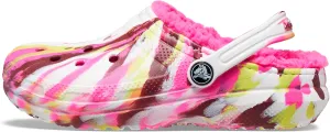 Crocs Classic Lined Clog | Kids' Slippers, Electric Pink/Multi, 10 US Unisex Toddler