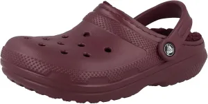 Crocs Unisex Men's and Women's Classic Lined Clog | Fuzzy Slippers, Garnet, 11 Women/9 Men