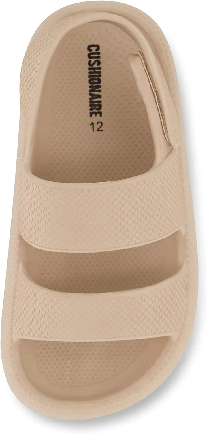 CUSHIONAIRE Kid's Fuji sandal with adjustable strap and  Comfort