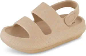 CUSHIONAIRE Kid's Fuji sandal with adjustable strap and  Comfort