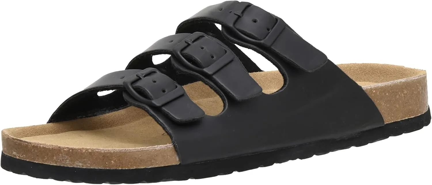 CUSHIONAIRE Men's Lela-M Cork Footbed Sandal with  Comfort