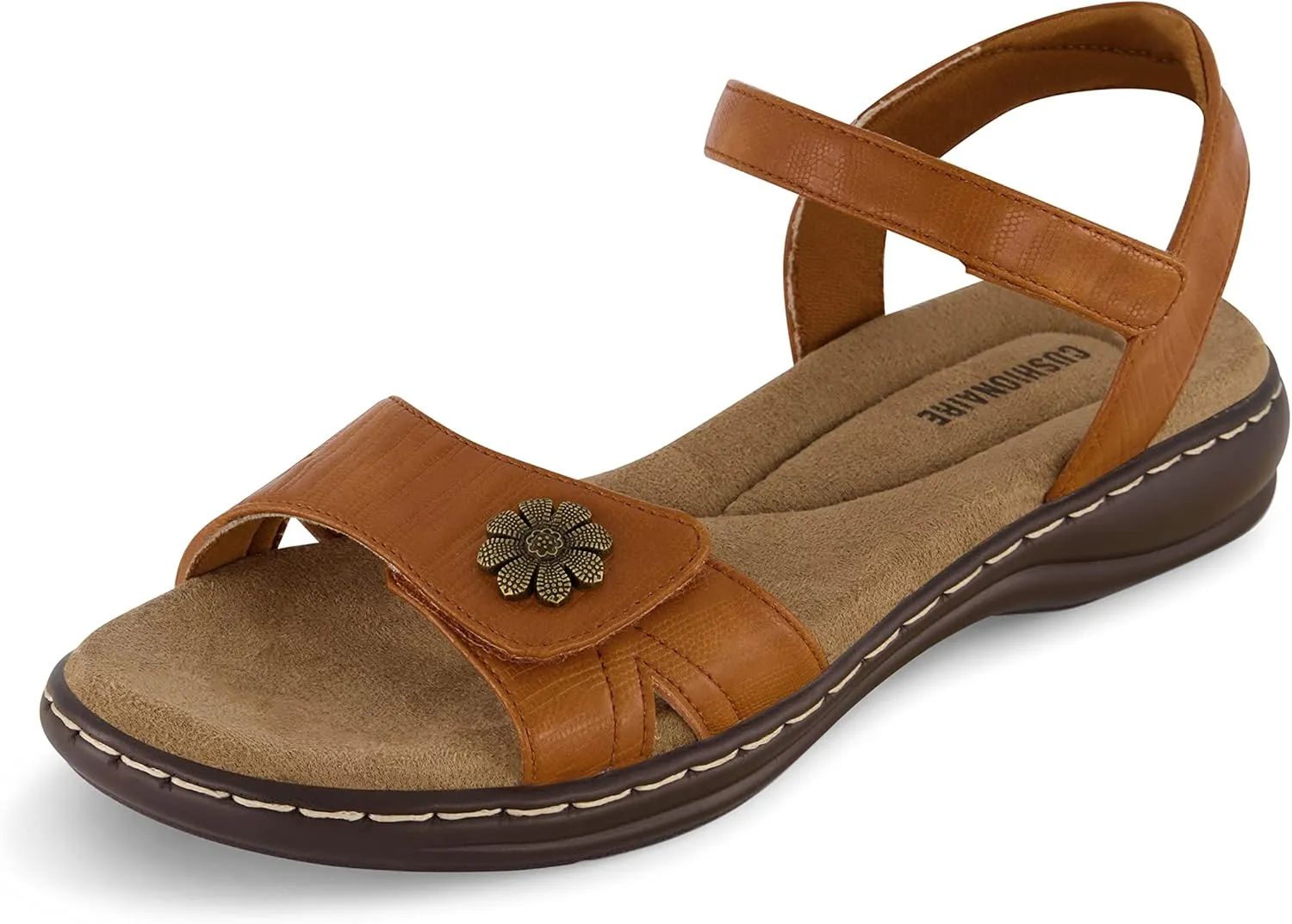 CUSHIONAIRE Women's Bloom comfort sandal with  Comfort Foam and Wide Widths Available