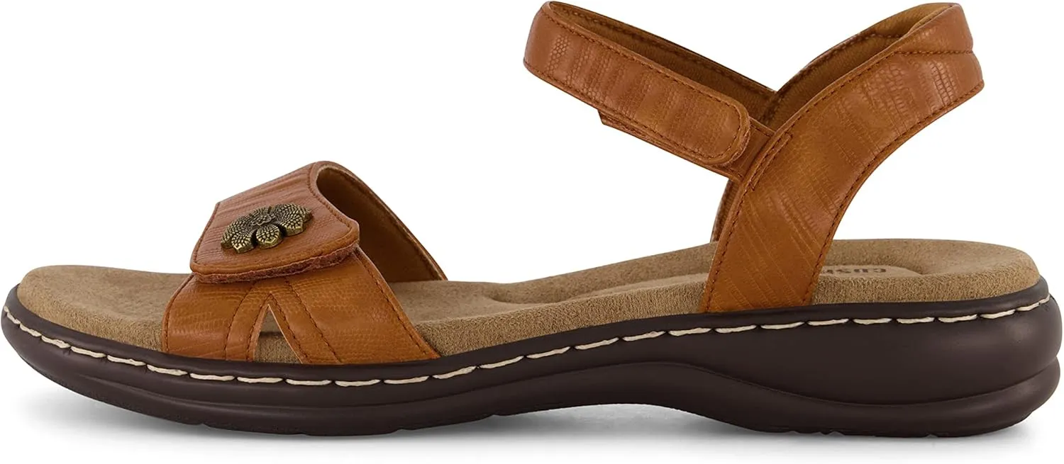 CUSHIONAIRE Women's Bloom comfort sandal with  Comfort Foam and Wide Widths Available