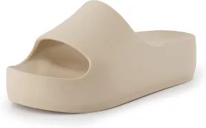 CUSHIONAIRE Women's Ninja platform slide sandal with  Comfort