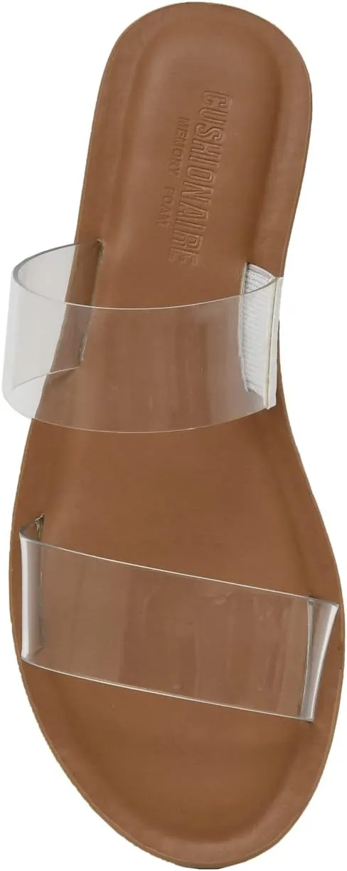CUSHIONAIRE Women's Vera slide sandal  Memory Foam and Wide Widths Available