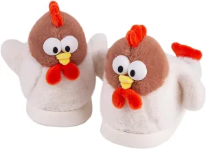 Cute Cartoon Animal Chicken Slippers for Women, Soft Plush House Warm Slippers Cozy Memory Foam Slip-on Shoes