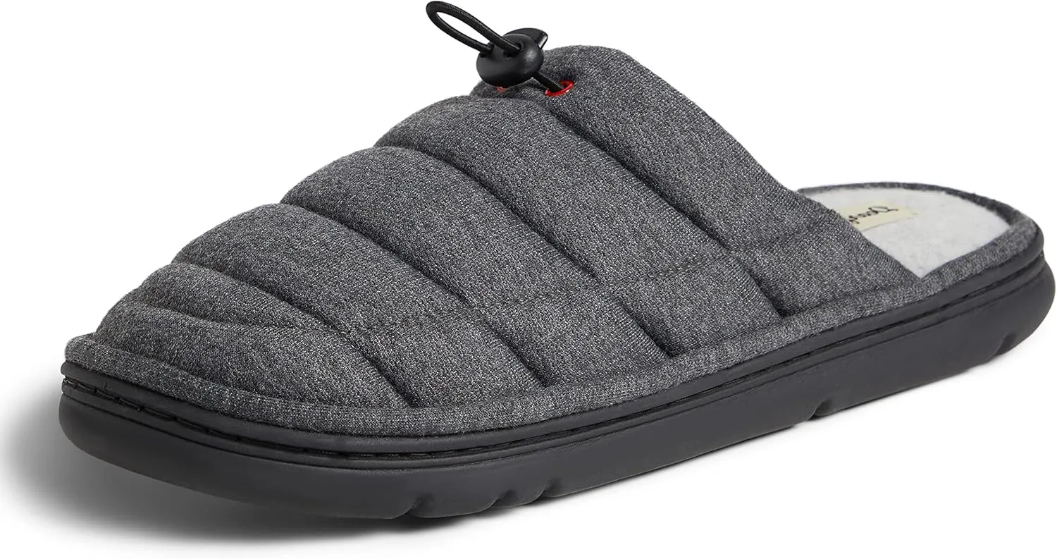 Dearfoams Men's Austin Quilted Memory Foam Sweatshirt Scuff Slipper