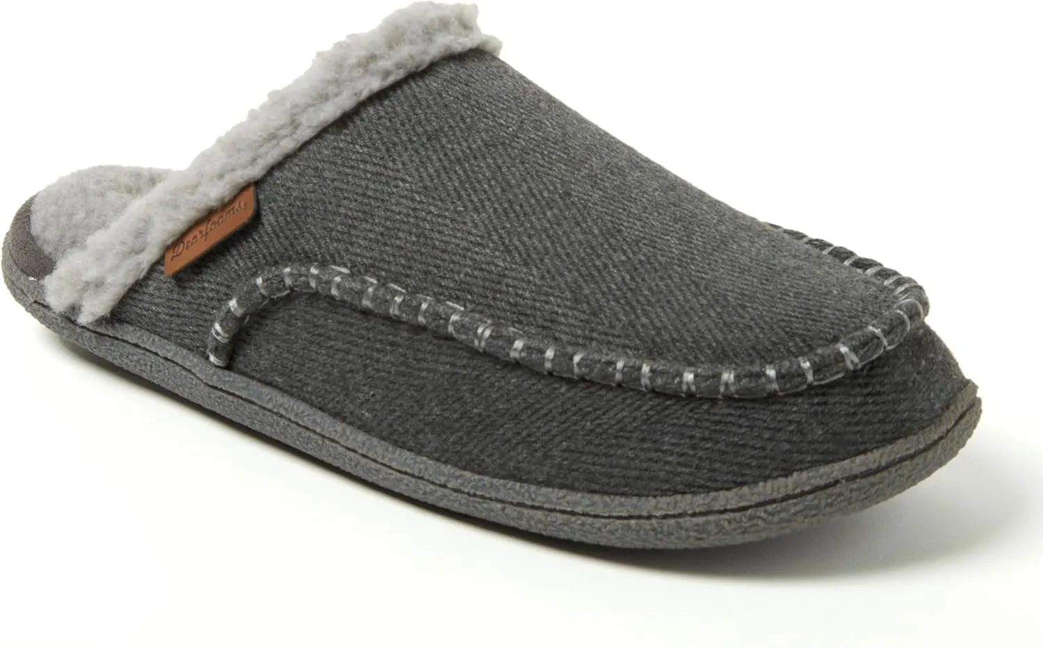 Dearfoams Men's Matthew Moc Toe Scuff Indoor Outdoor House Shoe Slipper