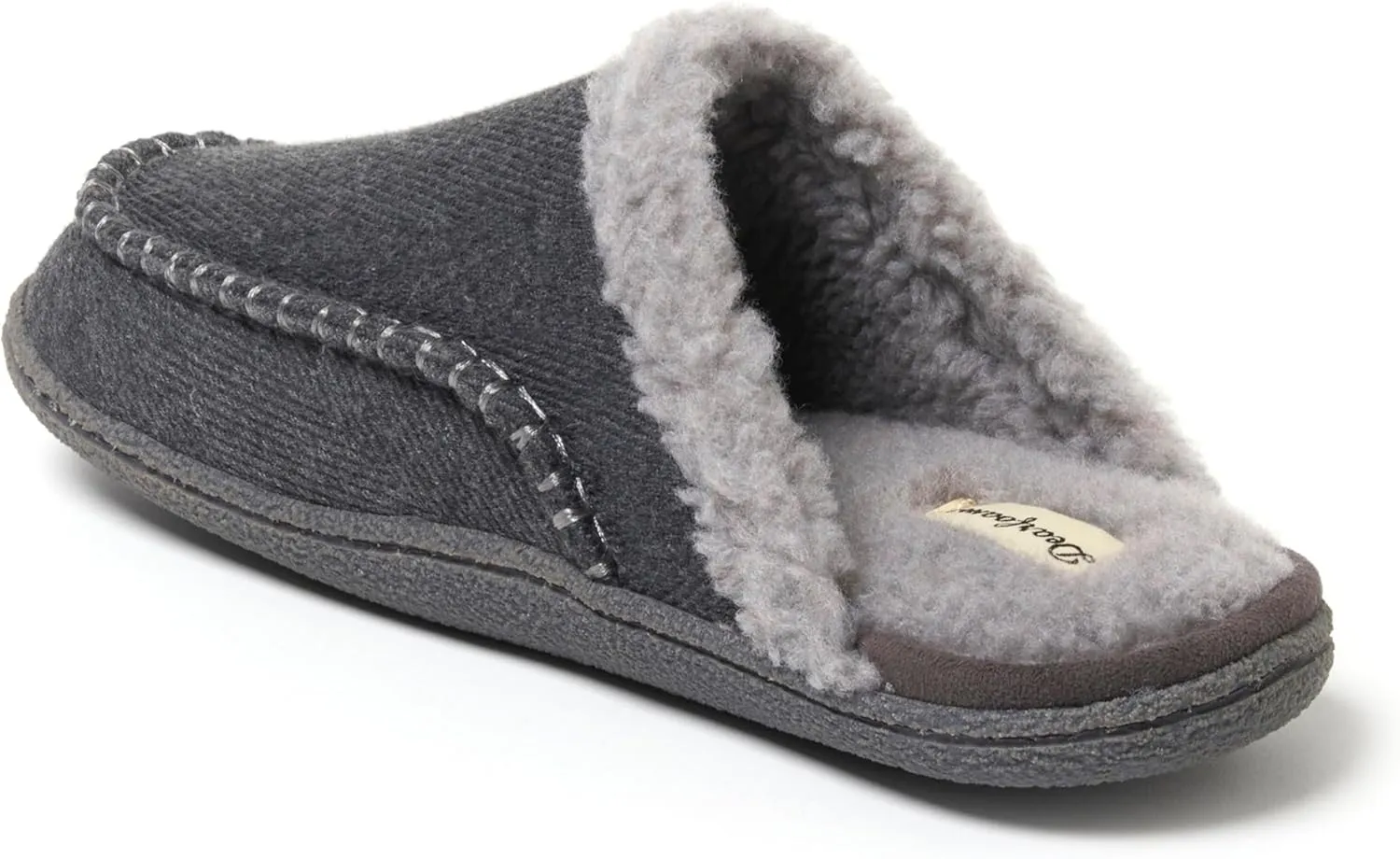 Dearfoams Men's Matthew Moc Toe Scuff Indoor Outdoor House Shoe Slipper