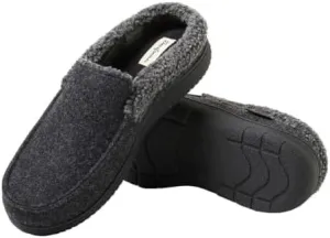 Dearfoams Men's Memory Foam Insole Slipper (BLACK, US Footwear Size System, Adult, Men, Numeric Range, Medium, 9, 10)