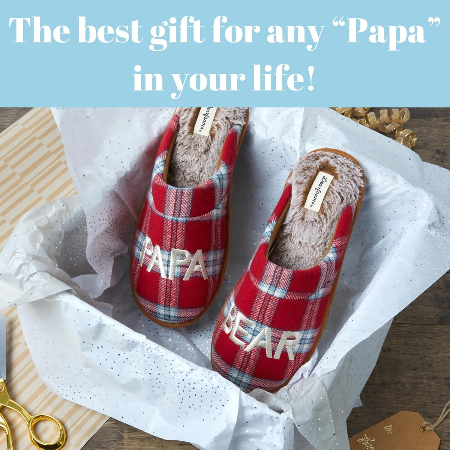 Dearfoams Men's Papa Bear Slipper