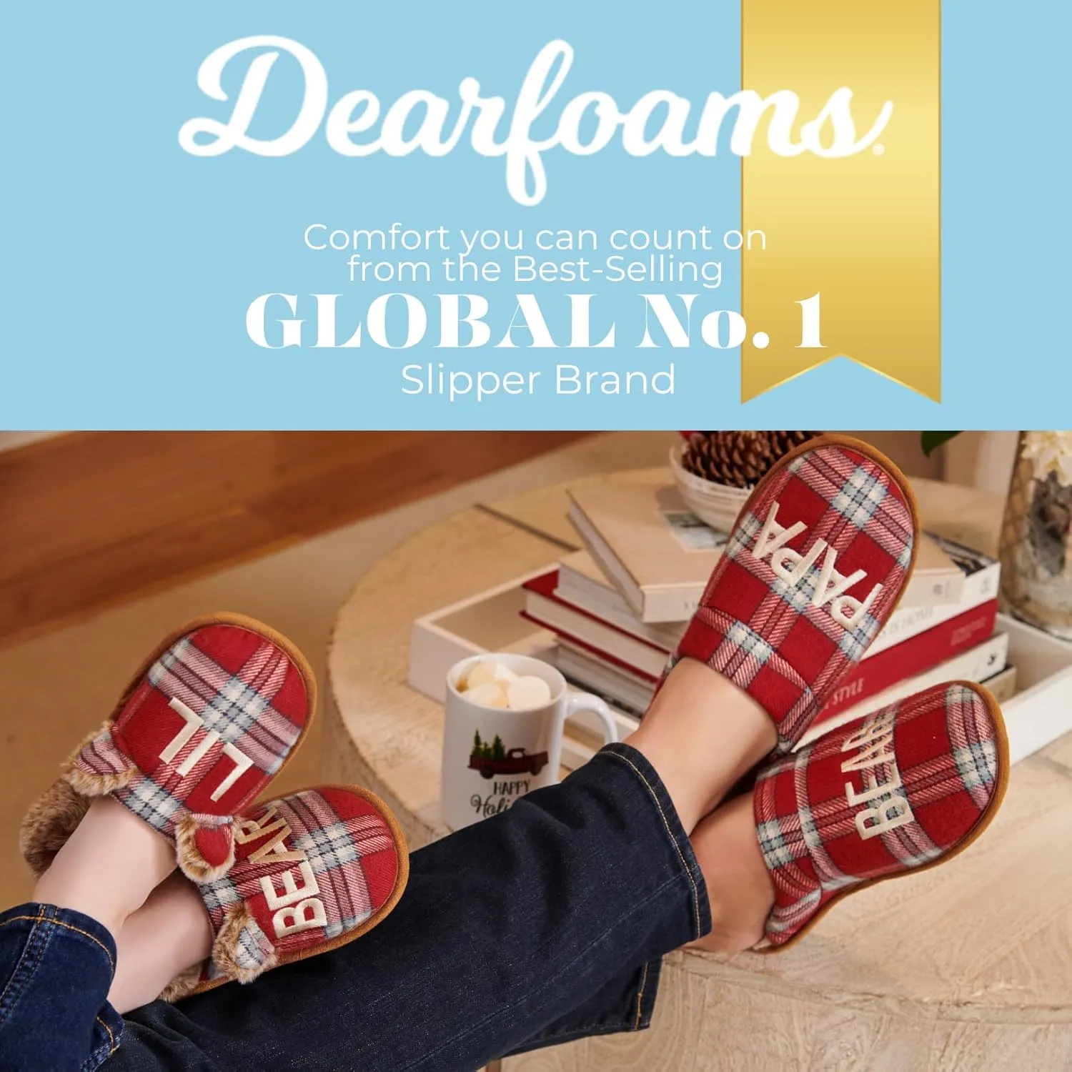 Dearfoams Men's Papa Bear Slipper