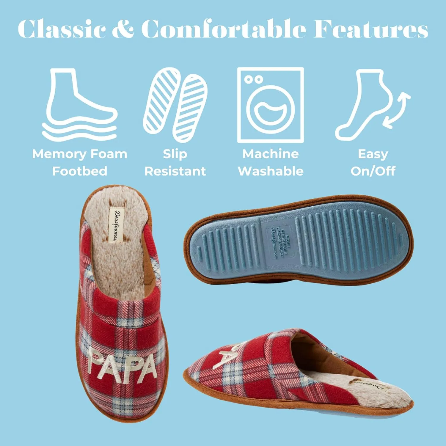Dearfoams Men's Papa Bear Slipper