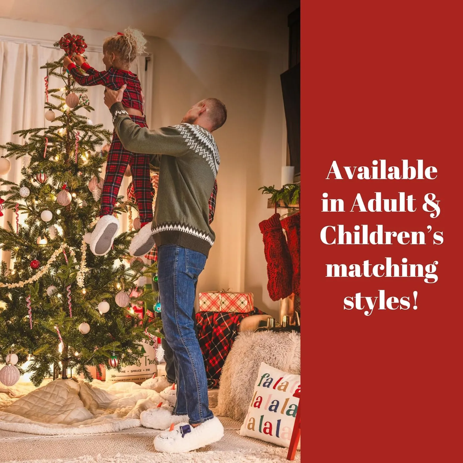 Dearfoams Unisex-Adult Matching Family Holiday Christmas Reindeer & Turkey Scuff Slipper
