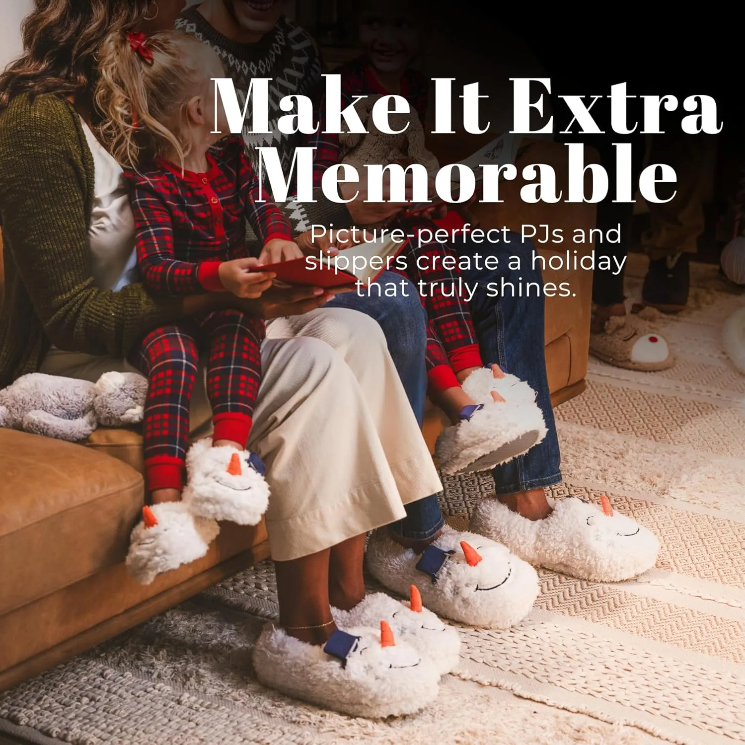 Dearfoams Unisex-Adult Matching Family Holiday Christmas Reindeer & Turkey Scuff Slipper